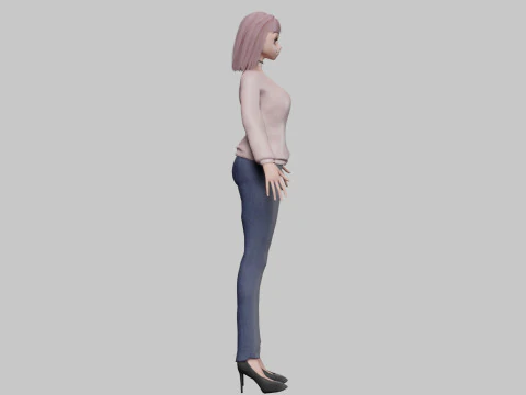 Anime cool girl V28698 3D Model