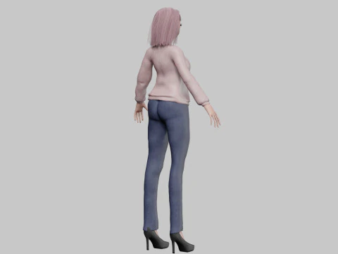 Anime cool girl V28698 3D Model