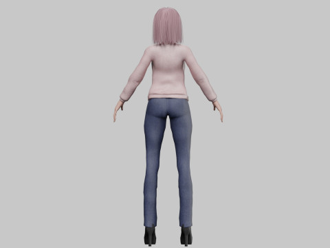 Anime cool girl V28698 3D Модель