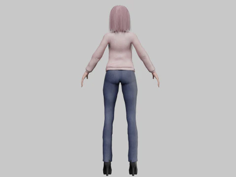 Anime cool girl V28698 3D Model