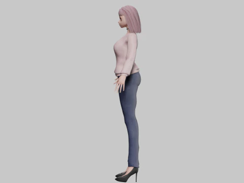 Anime cool girl V28698 3D Model