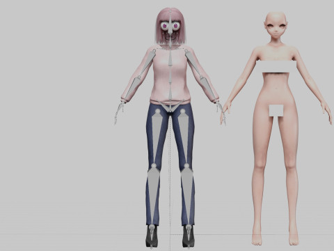 Anime cool girl V28698 3D Модель