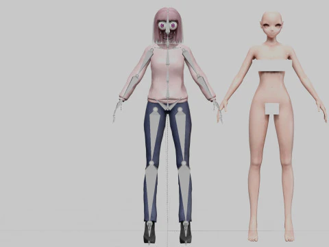 Anime cool girl V28698 3D Model