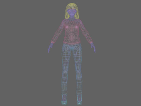 Anime cool girl V28698 3D Модель