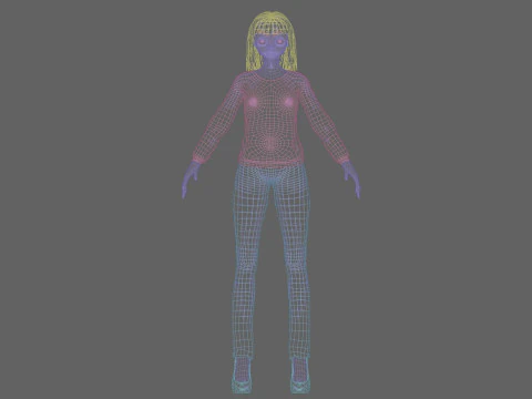 Anime cool girl V28698 3D Model