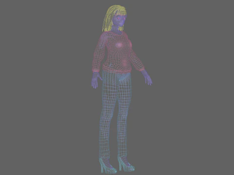 Anime cool girl V28698 3D Model