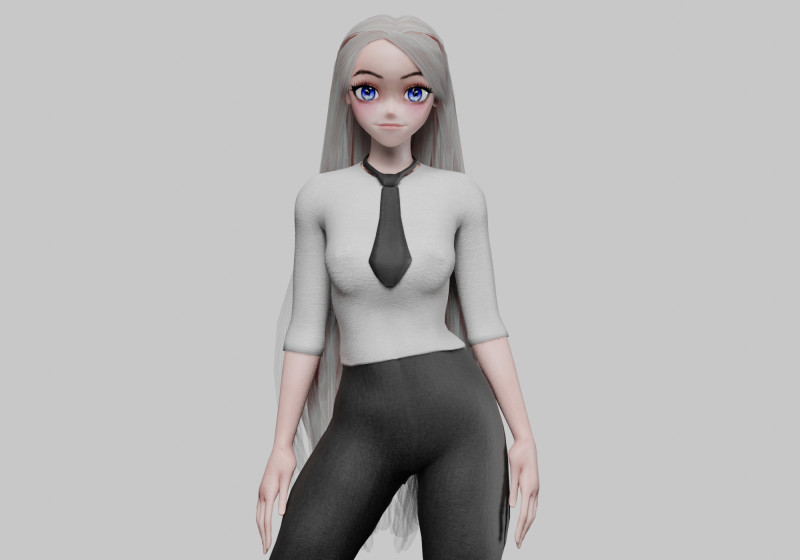 Anime cute girl V31165 3D 模型 .c4d .max .obj .3ds .fbx .stl .blend