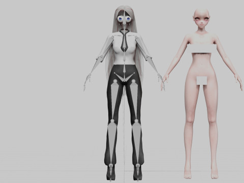 Anime cute girl V31165 3D 模型