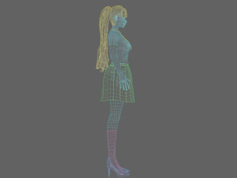 Anime school girl V30049 3D Model