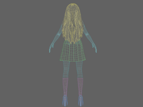 Anime school girl V30049 Modèle 3D