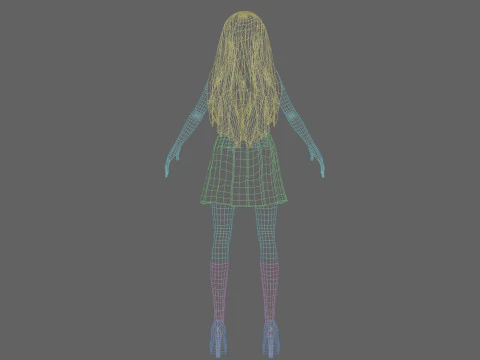Anime school girl V30049 3D Model