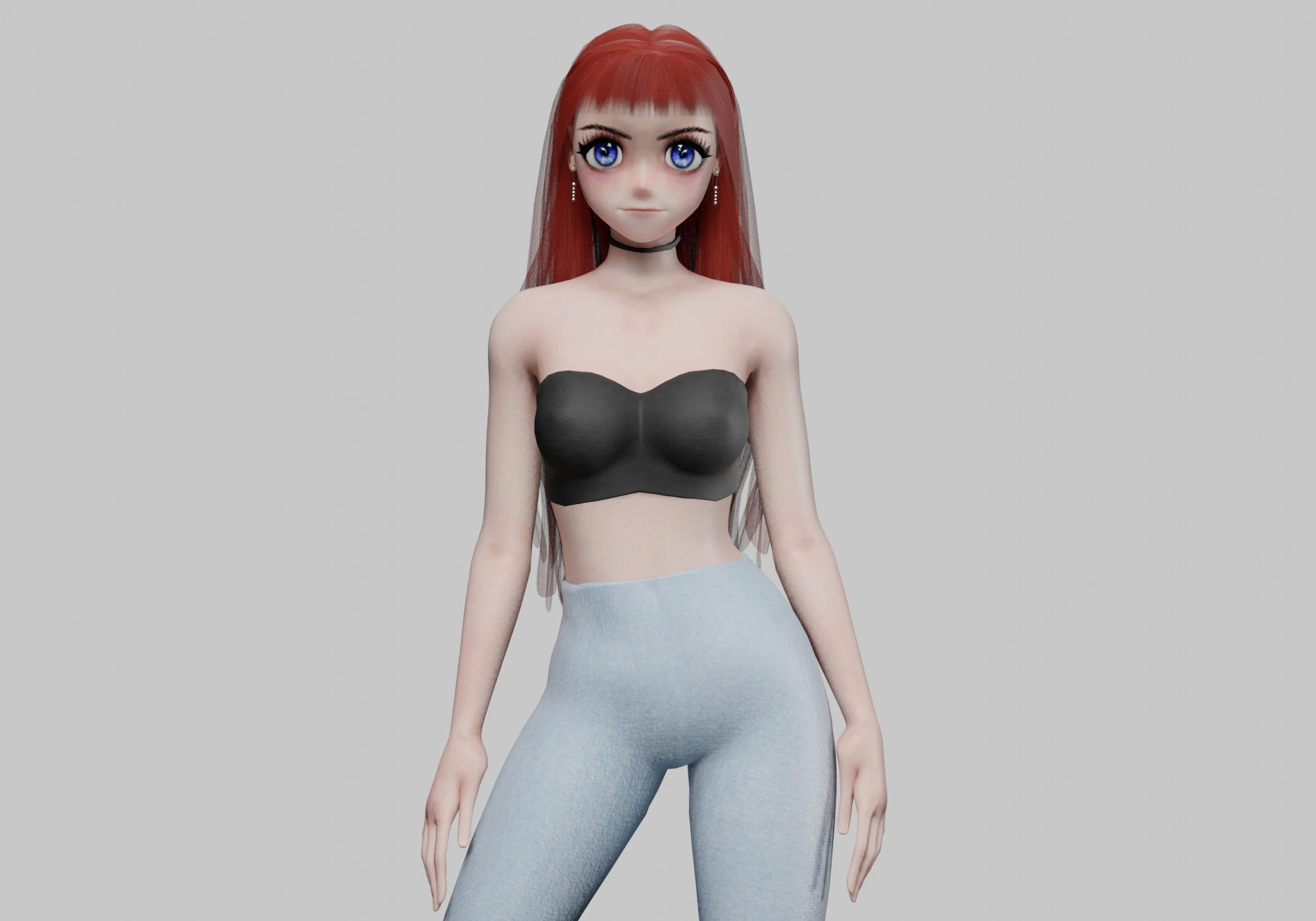Anime Standard girl V30138 3D Model .c4d .max .obj .3ds .fbx .stl .blend