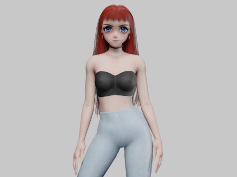 Anime Standard girl V30138 3D Model