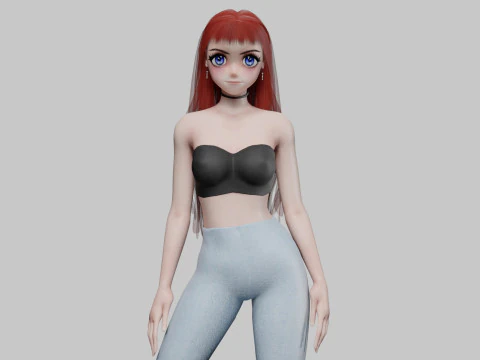 Anime garota padr&atilde;o V30138 Modelo 3D