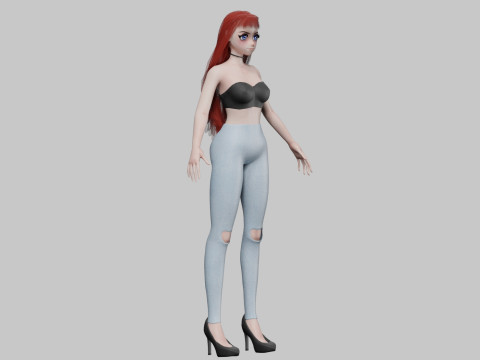 Anime Standard girl V30138 Modello 3D