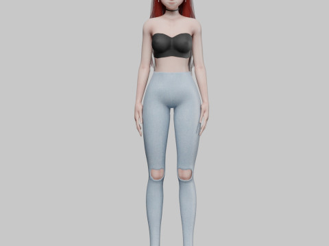 Anime Standard girl V30138 Modello 3D