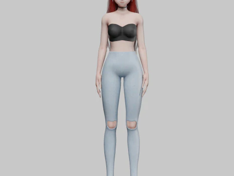 Anime Standard girl V30138 3D Model