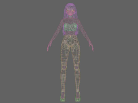 Anime Standard girl V30138 3D Model