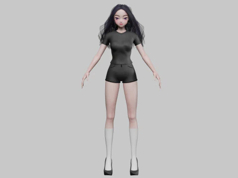 Anime Young girl V32682 3D Model