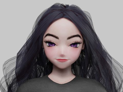 Anime Young girl V32682 3D Model