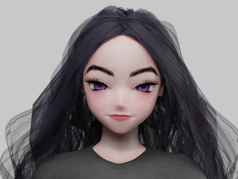 Anime Young girl V32682 3D Model