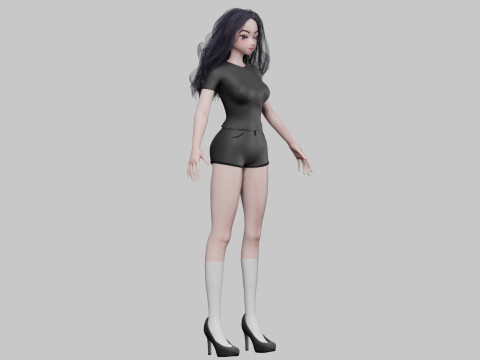 Anime Young girl V32682 3D Model