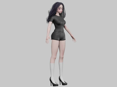 Anime Young girl V32682 3D Model