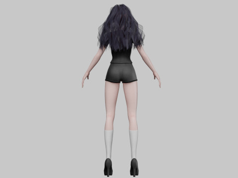 Anime Young girl V32682 3D Model