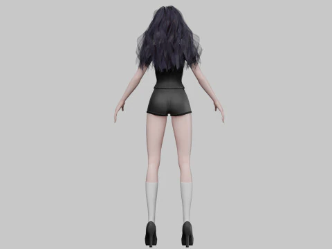 Anime Young girl V32682 3D Model
