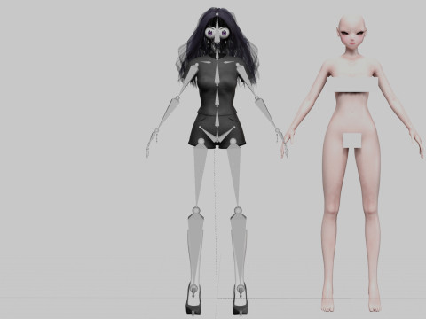 Anime Young girl V32682 3D Model