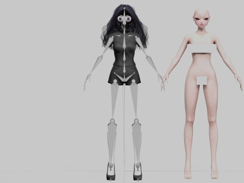 Anime Young girl V32682 3D Model