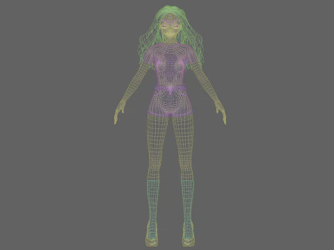 Anime Young girl V32682 3D Model