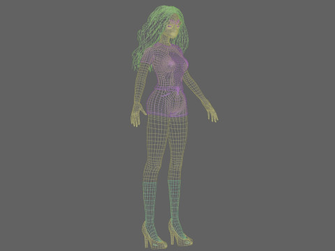 Anime Young girl V32682 3D Model
