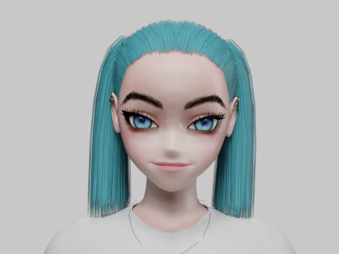 Basic anime girl V21301 Model 3D