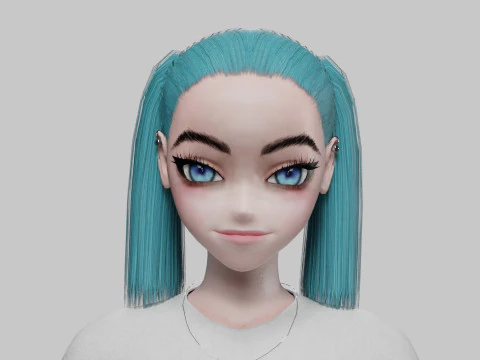 Basic anime girl V21301 3D Model