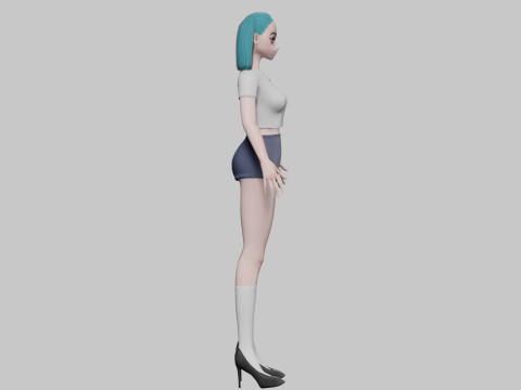 Basic anime girl V21301 Model 3D
