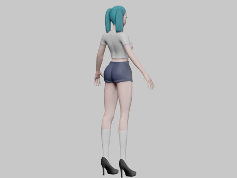 Basic anime girl V21301 Model 3D