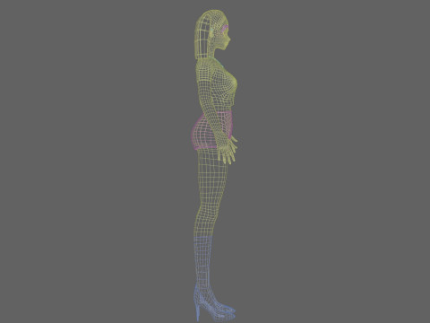 Basic anime girl V21301 Model 3D