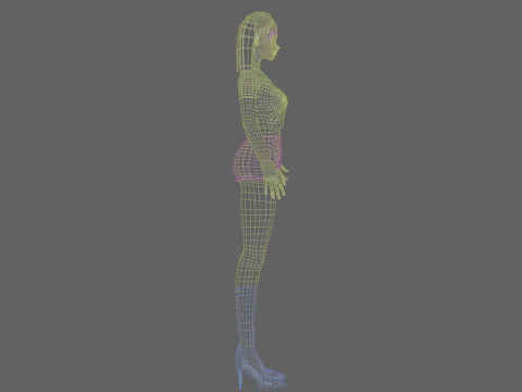 Basic anime girl V21301 3D Model