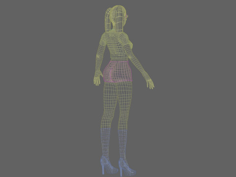 Basic anime girl V21301 Model 3D