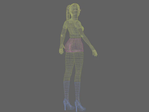 Basic anime girl V21301 3D Model