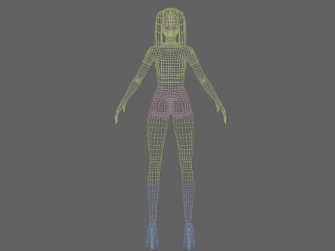 Basic anime girl V21301 3D Model