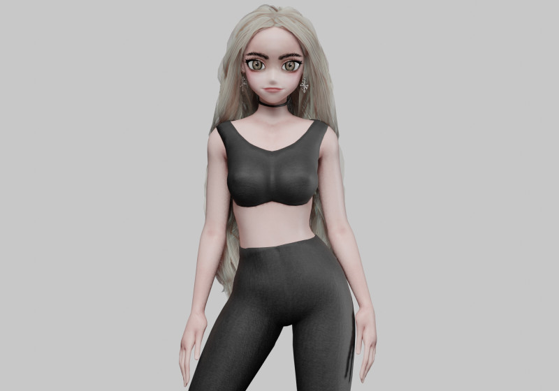 Basic Beautiful girl V38162 3D 模型 .c4d .max .obj .3ds .fbx .stl .blend 