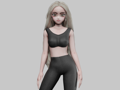 Basic Beautiful girl V38162 3D Model