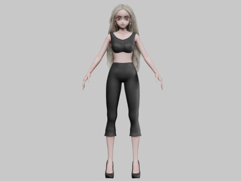 Basic Beautiful girl V38162 3D Model