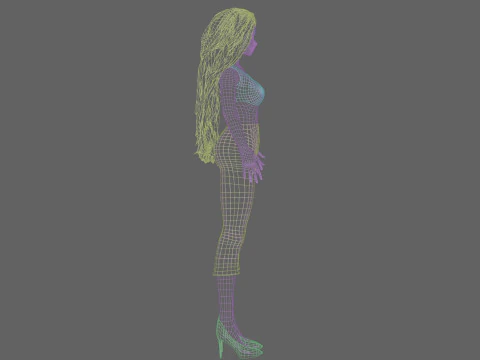 Basic Beautiful girl V38162 3D Model