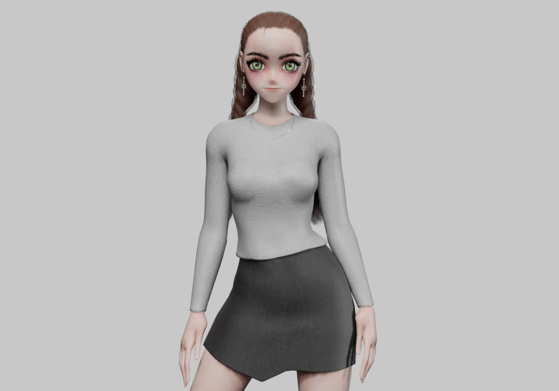 Basic classic girl V28222 3D 模型 .c4d .max .obj .3ds .fbx .stl .blend 