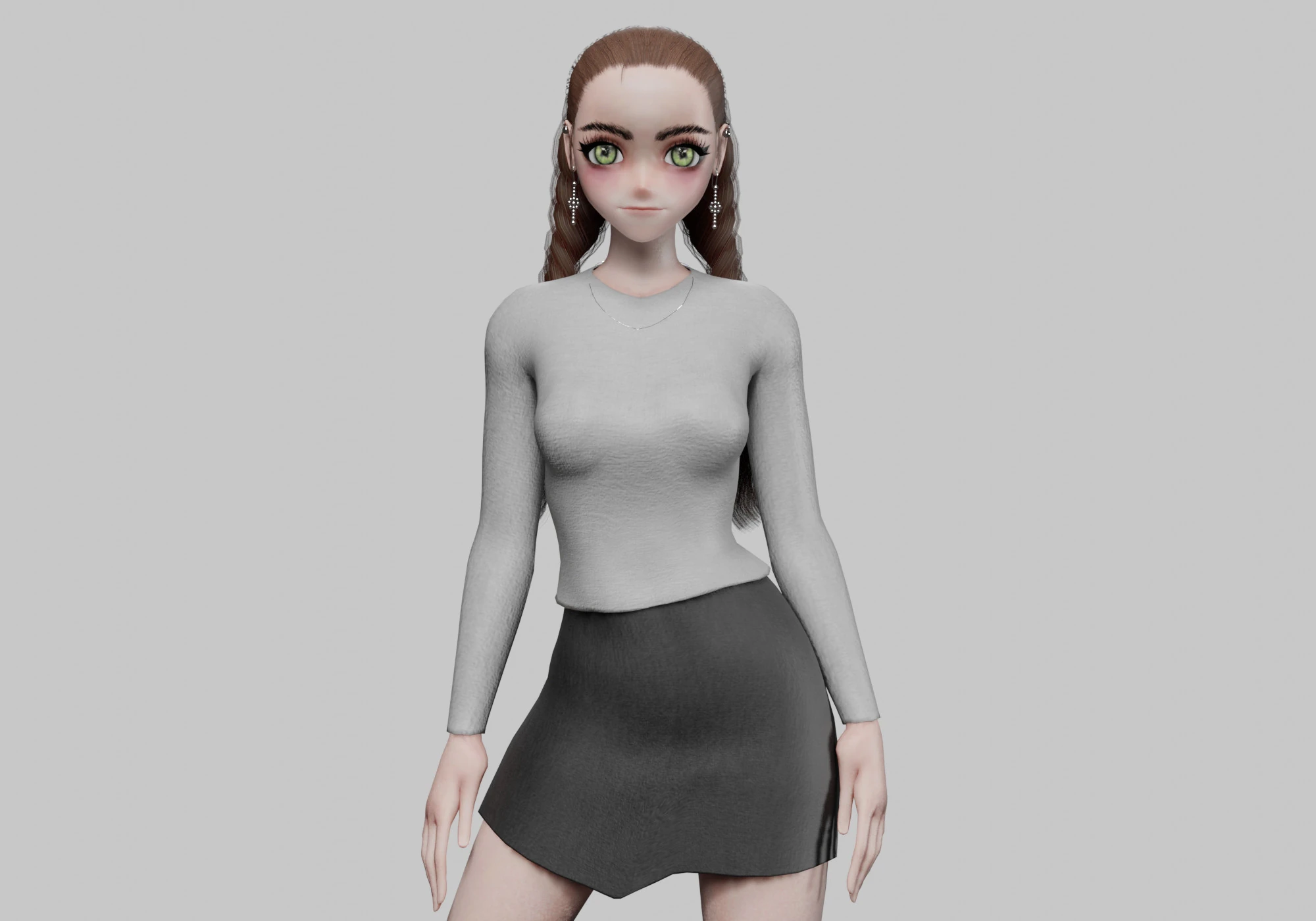 Basic classic girl V28222 3D Model .c4d .max .obj .3ds .fbx .stl .blend 