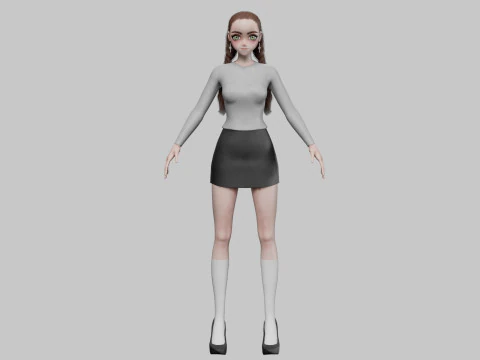 Basic classic girl V28222 3D Model