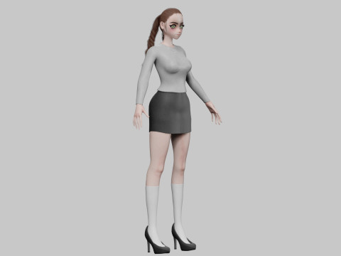 Basic classic girl V28222 3D 模型